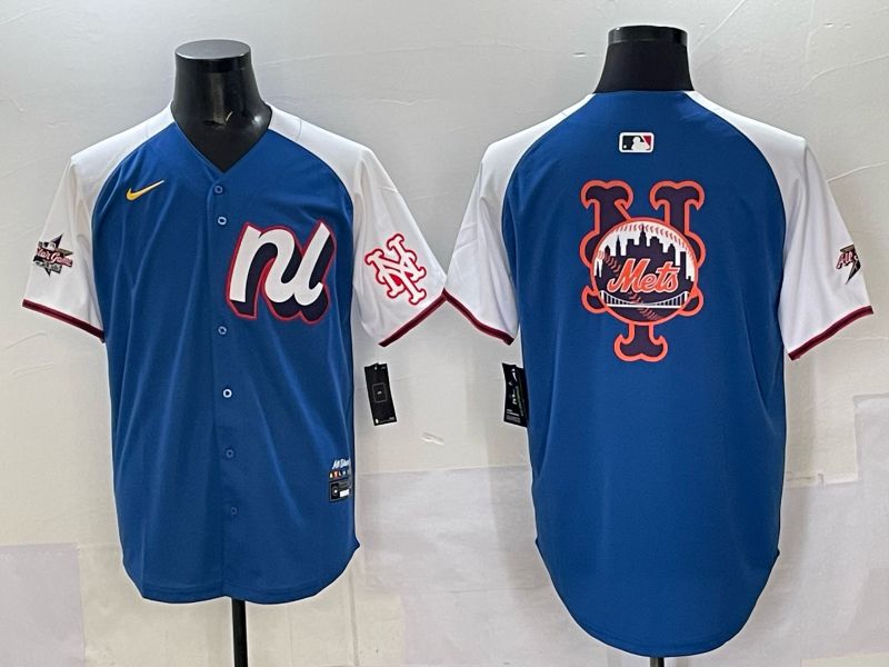 Men New York Mets Blank Blue All star 2025 Nike MLB Jersey style 05->new york mets->MLB Jersey